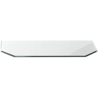 Funkenschutzplatte G29 Sechseck ESG 8mm x 500mm x 1000mm mit 18mm Facette Glasplatte Bodenplatte Kaminplatte Funkenschutz Ofenplatte Kaminglas