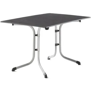 sieger Gartentisch klappbar Vivodur 120 x 80 cm Stahl Grau Hellgrau