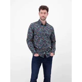Lerros Langarmhemd mit floralem Printmuster Classic Navy L