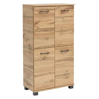 MÖBELPARTNER Badschrank Nora eiche landhaus 59,8 x 32,6 x 116,9 cm