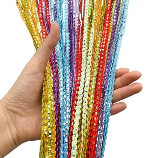 Mehrfarbig Fadenvorhang, Balkontür Vorhang Bunt Terrassentür Fliegen Vorhang Fadenvorhang, Glitzer Fadengardine Tür Dekorative Gardine für Hochzeit Party Café Restaurant Dekoration(100x200 cm)