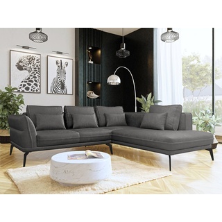 Mirjan24 Ecksofa Zurich, mit Schlaffunktion, Polsterecke Sofa, Couchgarnitur, Loft L-Form grau