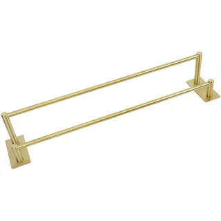 Handtuchhalter Ohne Bohren, 80 cm Doppelt Handtuchhalter Bad 304 Edelstahl, Handtuchstange Wandmontage Selbstklebend, Gebürstet Badetuchhalter für Badezimmer, Küche, Duschwand – Gold