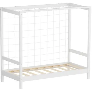 ML-Design Kinderbett Fußballtor 70 x 140 cm Kiefer massiv weiß