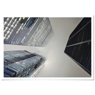 Panorama® Poster NY Skyscrapers NY 70 x 50 cm | Gedruckt auf qualitativ hochwertigem Poster mit Passepartout | Poster Wohnzimmer | Poster Nature Zen | Bilder Schlafzimmer | Deko Hause