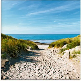 Glasbild »Strand mit Sanddünen und Weg zur See«, Strand, (1 St.), in verschiedenen Größen, 10811535-0 naturfarben B/H: 30 cm x 30 cm
