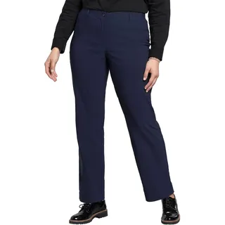 Sheego Damen Straight Leg Hosen 670755, Einfarbig, Gr. 44 (54), Blau (Marine) - 44W / 32L