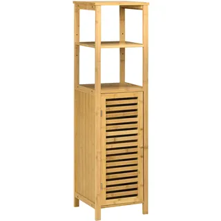 kleankin Badezimmerschrank 29,9 x 120 x 30 cm Beige