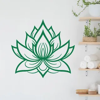 GRAZDesign Wandtattoo Lotus Lotusblume Mandala Blume Wandaufkleber Hindu für Wohnzimmer Schlafzimmer Flur Selbstklebend - 33x30cm / dunkelgrau