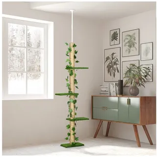 PawHut Kratzbaum Deckenhoch 202-242 cm grün+gelb
