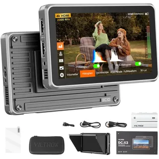 VILTROX DC-X2 6" Kamera Feld Monitor DCX2 für DSLR Touchscreen Monitors 4k 2000nits Externer X2 Monitore 3D LUT 1920x1080 IPS Mit Sunshield 2200 MAh Batterie für Sony Canon Nikon
