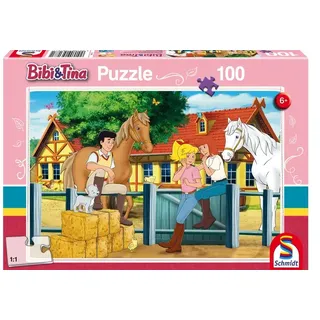 Schmidt Spiele - Kinderpuzzle - Bibi und Tina: Auf dem Martinshof, 100 Teile