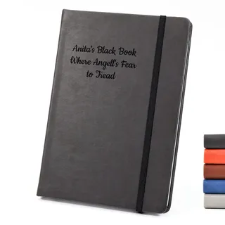CustomDesign.Shop Personalisiertes Hardcover-Notizbuch | Schaffen Sie ein ganz einzigartiges Geschenk | Lasergravierte Geschenkidee - A6, Schwarz