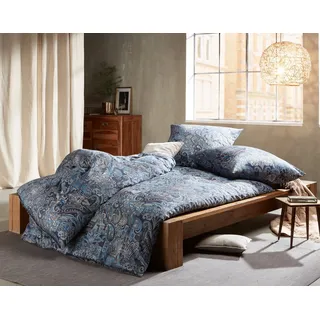 BETTWAESCHE-MIT-STIL Bettwäsche Mako Satin Paisley Bettwäsche orientalisch, Mako-Satin, 2 teilig blau