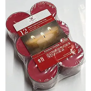 Teelichter Maxi 8 Stunden Rot 21 x 56 mm, 12 Stück, im klarer Hülle, Klarsichtcup, in Premium Qualität