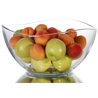 PLATINUX Schüssel Schüssel 1,7L, Glas, (1-tlg), Glasschale Dessertschüssel Salatschüssel Küchenschüssel Obstschale weiß