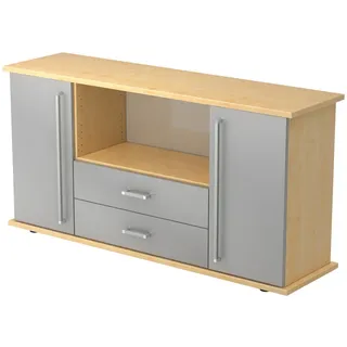 bümö Sideboard, Ahorn, Silber, Holzwerkstoff, Ahorn, 2 Fächer, 166.1x84x44.8 cm, FSC Mix, Wohnzimmer, Kommoden & Sideboards, Sideboards