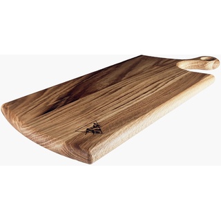 hannes.design Premium Schneidebrett Holz - Handgemachtes Holzbrett lokale Eiche oder Buche - Brett nachhaltig verpackt - Wooden Cutting Board - groß & massiv (Wildeiche - geschwungen, 43 x 20 x 2)