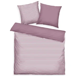 Tom Tailor MEDIUM STRIPES Renforcé Lila 135 x 200 cm + 80 x 80 cm