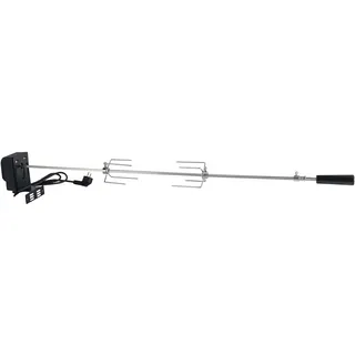 El Fuego® Universal Drehspieß mit Motor | Größe variabel einstellbar | aus Edelstahl gefertigt | Spießlänge bis 120 cm | inkl. 2 Fleischnadeln | Gasgrills mit 2 bis 6 Brennern | Tragkraft bis 8 kg