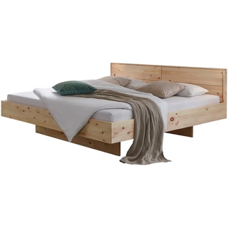 Bett 140x200 cm aus Zirbenholz mit Kassetten-Kopfteil - Malika