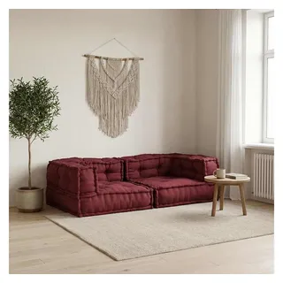 vidaXL 2-Sitzer-Modulsofa Stoff Kastanienbraun