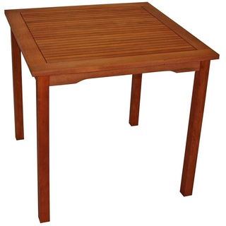 DEGAMO Gartentisch Bistrotisch Holztisch Tisch LAGO 75x75cm quadratisch, Eukalyptus Holz geölt,