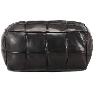 vidaXL Pouf Schwarz 60 x 60 x 30 cm Echtes Ziegenleder