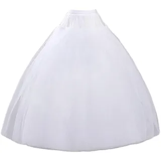 MeiLiMiYu Hoopless Petticoat Reifrock Unterrock Rock 8 Schichten Bodenlangen Ballkleid Petticoat Unterrock Slip für Hochzeit, Weiss/opulenter Garten, Einheitsgröße - Einheitsgröße