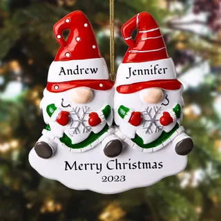 iDIY Personalisierte Weihnachtsdeko Familie - Personalisierte Weihnachtskugeln Name, Christbaumkugeln Selber Gestalten, 2 Zwerges