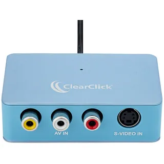 ClearClick Video auf USB Lite – USB-Audio-Video-Aufnahmegerät – Eingang AV, RCA, S-Video, VCR, VHS, Camcorder, Video8, Hi8, DVD, Retro-Gaming-Systeme – USB-C Plug & Play
