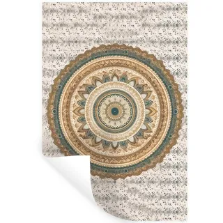 MuchoWow Wandsticker Blumen - Mandala - Vintage - Braun - Hippie (1 St), Wanddeko, Aufkleber, Wandtattoo, 80x120 cm bunt 80 cm x 120 cm x 0.1 cm