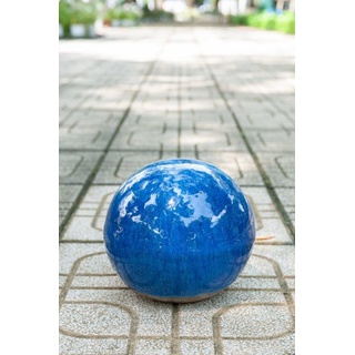 Teramico Dekokugel Gartenkugel Rosenkugel Keramik 12x10cm Blau, 100% Frostfest blau