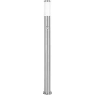 Grafner Außenstandleuchte Edelstahl Höhe: 110,0 cm 1x E27 Fassung inkl. Bewegungsmelder silber