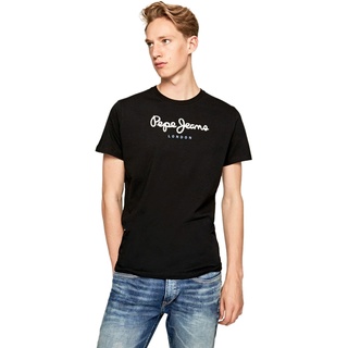 Pepe Jeans Herren Rundhals T-Shirt EGGO N Regular Fit Schwarz S