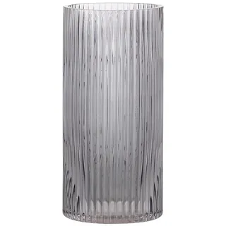 Omgoods – Schwarze Glasvase für Blumen – Rillenmuster, 25 cm - Schwarz