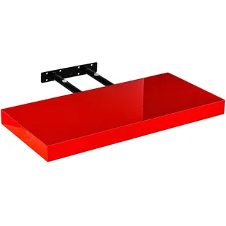 STILISTA Wandregal Volato, freischwebend, Farb- & Größenwahl, 100 cm Hochglanz Rot