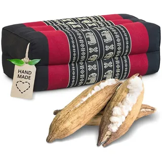 livasia Stützkissen Yogakissen (Classic) vegan und handgefertigt, 17x34x12cm, Kapok schwarz