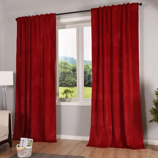 Gardinenbox Milano Schlaufen 280 x 135 cm Rot 2 Stück