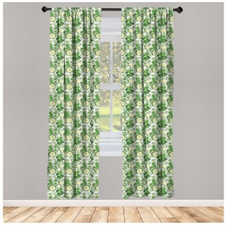 Gardine »Vorhang für Wohnzimmer Schlafzimmer Dekor«, Abakuhaus, Microfaser, Blumen Dschungel im Sommer grün 150 cm x 225 cm