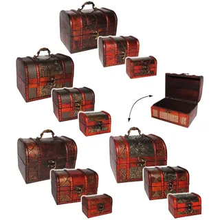 alles-meine.de GmbH 1 Stück mittlere Größe Schatzkiste/Schatztruhe - aus Holz - Schmuckkaste/Kiste & Truhen - für Kinder & Erwachsende - z.B. für Geldgeschenke, Spardose, S..