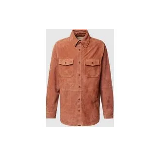 Hemdjacke in Leder-Optik Modell 'Suede', Hellbraun, L