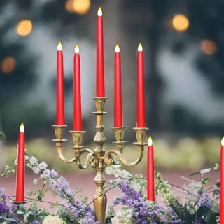 Set Mit 6 Flammenlosen Led-stabkerzen Mit Warmem, Flackerndem Licht Und 2 Fernbedienungen Für Weihnachts-, Thanksgiving-, Halloween-, Heim- Und Hochzeitsdekorationen