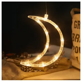 Sunicol Lichterkette LED Lichtervorhang mit Saugnapf, Weihnachten Fensterdeko, Party Decor, Hängendes Lichter, Warmweiß, Batteriebetriebene, für Balkon, Hochzeit
