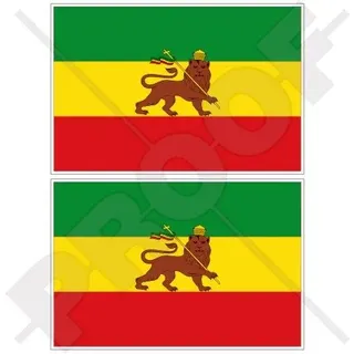 Äthiopien ehemaligen Äthiopische Löwe von Juda Flagge Afrika 10,2 cm (100 mm) Bumper Sticker, Aufkleber Vinyl X2