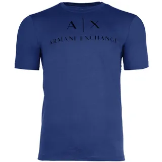 Armani Exchange AX ARMANI EXCHANGE Herren T-Shirt - Schriftzug, Rundhals, Cotton Stretch Mazarine Blue 2XL