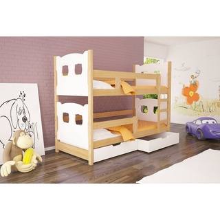 99rooms Kinderbett Mecky (Kinderbett, Bett), 75x180 cm, mit Bettkasten, Kiefer, mit Leiter und Rausfallschutz, Modern Design, für Kinder