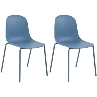 CLP Gartenstuhl Hardin 51 x 51 x 85 cm blau 2 St.