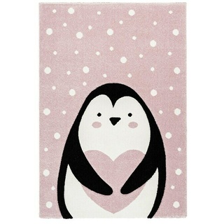 Kayoom Kinderteppich Pinguin  (Rosa, 170 x 120 cm, 100 % Polypropylen)