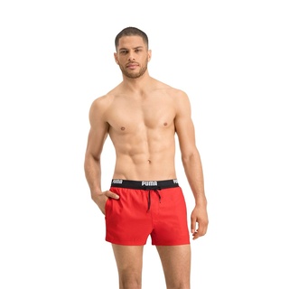 PUMA Herren Logo Length Swim Shorts Badehose, Rot, S